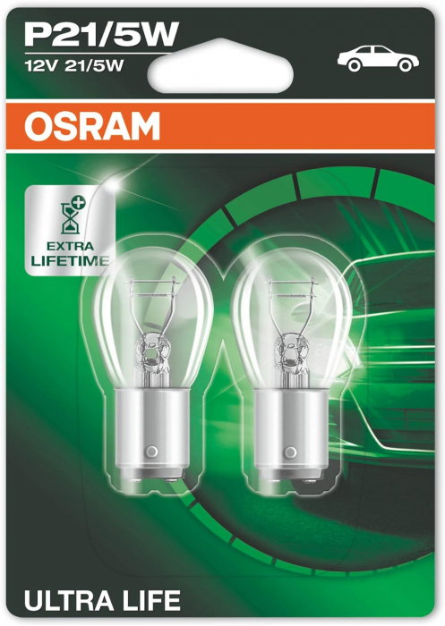 Set 2 Becuri 12V P21/5W Osram, Ultra Life Blister [1]