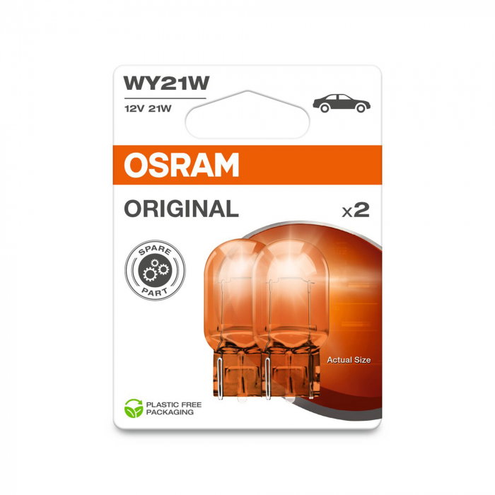Set 2 becuri auto WY21W Osram Original Blister [1]