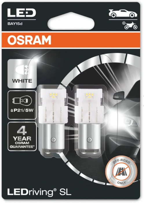 Set 2 becuri auxiliare LED P21/5W 12V Osram White Blister 6000K [1]