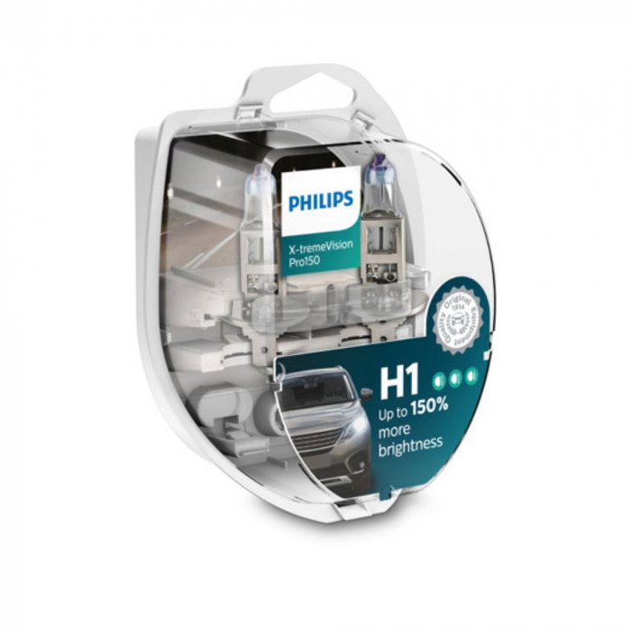 Set 2 Becuri Far H1 55W 12V X-Treme Vision Pro150 Philips [1]