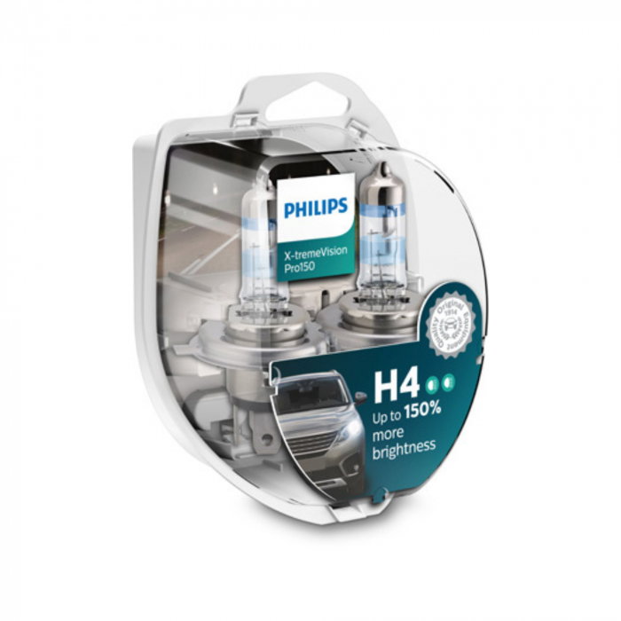 Set 2 Becuri Far H4 60/55W 12V X-treme Vision Pro 150 Philips [1]