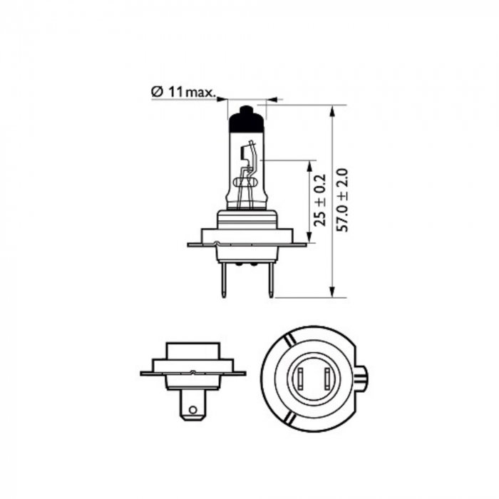 Set 2 Becuri Far H7 55W 12V Racing Vision GT200 Philips [3]