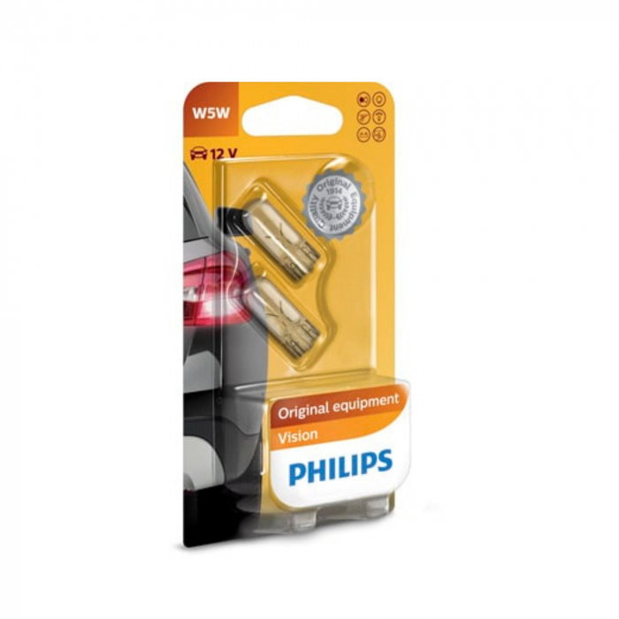Set 2 Becuri Fara Soclu W5W 12V Philips(Blister) [1]