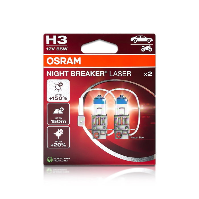 Set 2 becuri H3 55 W Osram Night Breaker Laser NextGen +150% [1]