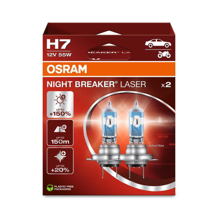 Set 2 becuri halogen H7 Osram Night Breaker Laser NextGen +150% [1]