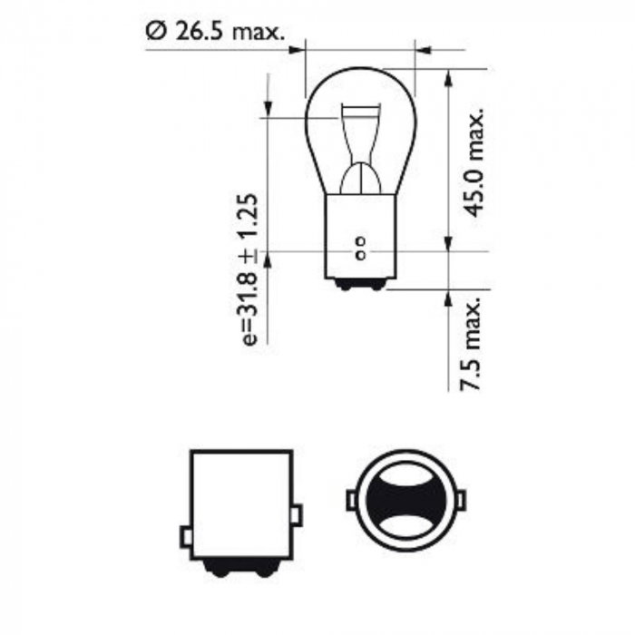 Set 2 Becuri Semnalizare P21/5W 12V Philips (Blister) [3]