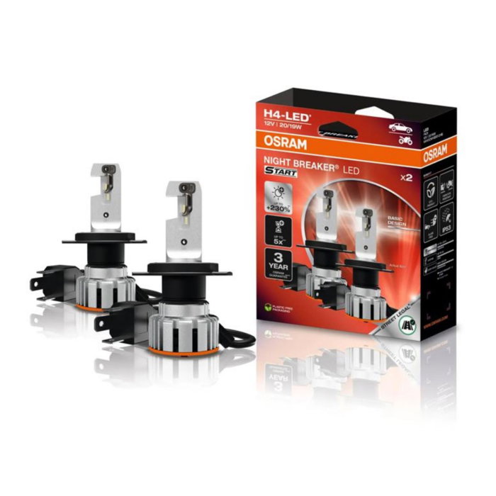 Set 2 LED-uri H4 OSRAM NIGHT BREAKER LED START - Street Legal, Omologare RAR, +230% Lumină (6000K) [1]