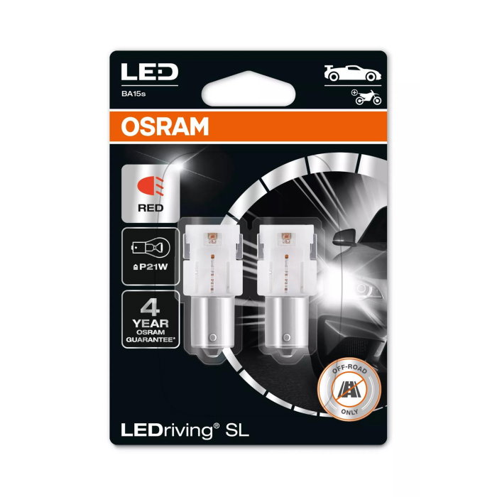Set 2 Osram LEDriving  SL P21W 12V red (rosu) [1]