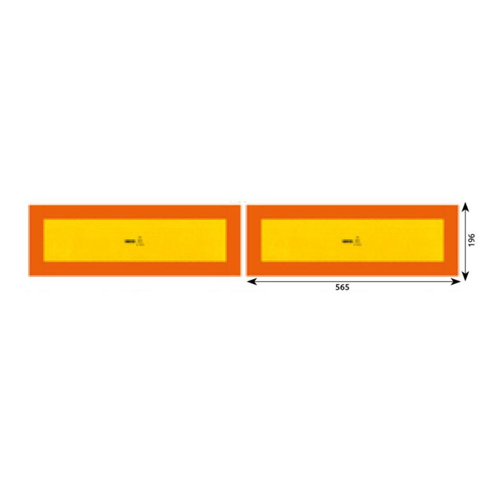 Set 2 plăcuțe reflectorizante Hico galben/roșu fluorescent 565x196 mm aluminiu [1]