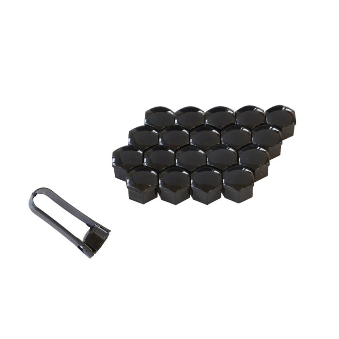 Set 20 capace prezoane negre 21 mm cu cleste montaj pentru roti auto [1]
