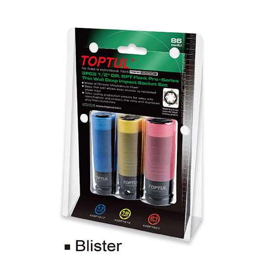 Set 3 tubulare impact cu protectie pentru jante 17,19,21 mm [1]