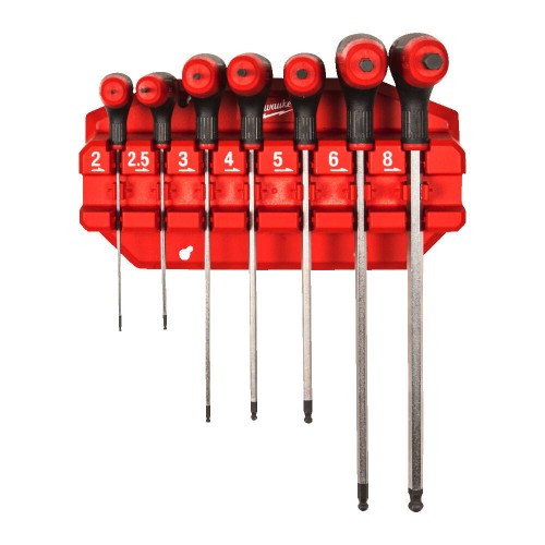 Set 7 chei imbus Milwaukee cu maner Comfort Grip si suport, [1]