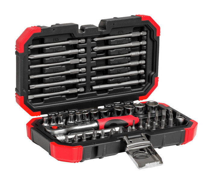 Set biti 1/4 cu clichet reversibil 51 piese, [2]