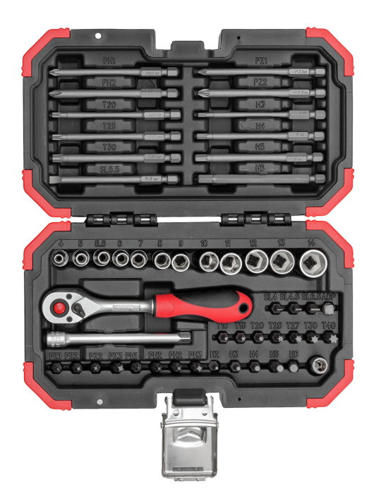 Set biti 1/4 cu clichet reversibil 51 piese, [1]