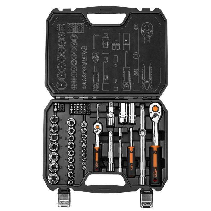 Set de chei tubulare ½" si ¼", cu multiple functii, 73 de piese [2]