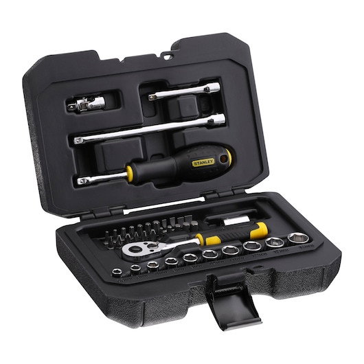 Set de clicheti cu 72 de dinti si chei tubulare STANLEYr 1/4 in., cu accesorii, 38 buc. [1]