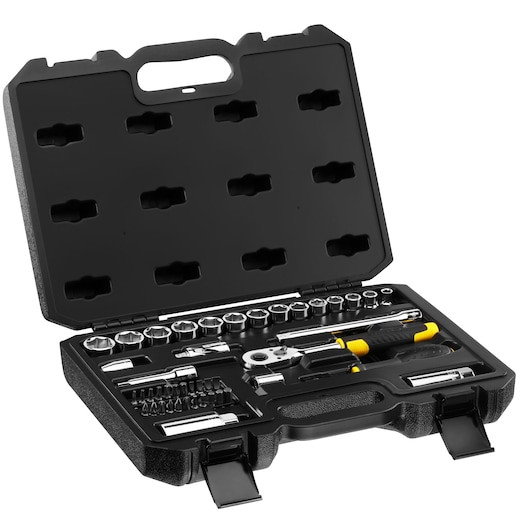 Set de clicheti cu 72 de dinti si chei tubulare STANLEYr 3/8 in., cu accesorii, 45 buc. [1]