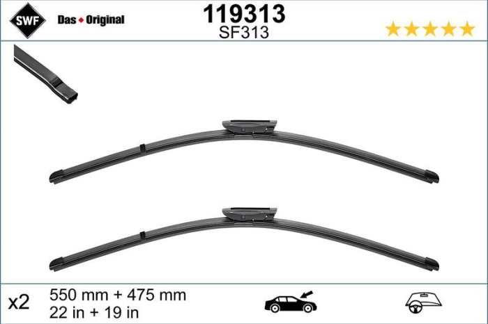 Set lamela stergator SWF Wiper FB OE LHD 550/475 mm [1]