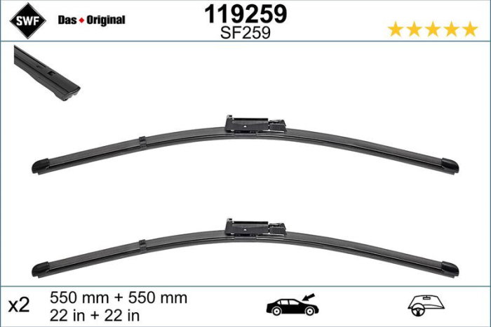Set lamela stergator SWF Wiper FB OE LHD 550/550 mm [1]