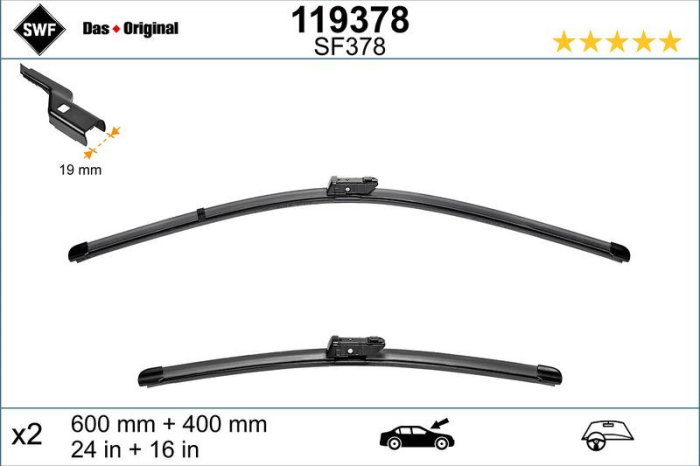 Set lamela stergator SWF Wiper FB OE LHD 600/400 mm [1]