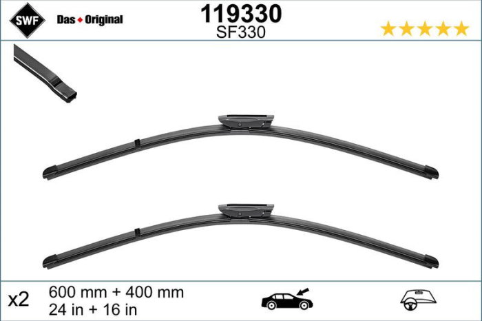 Set lamela stergator SWF Wiper FB OE LHD 600/400 mm [1]