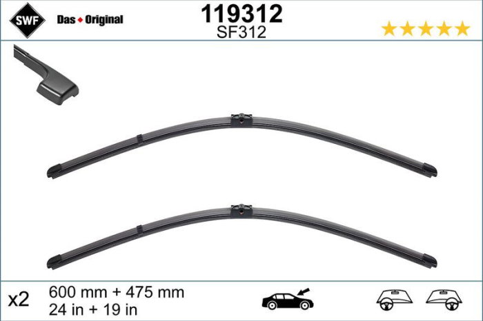 Set lamela stergator SWF Wiper FB OE LHD 600/475 mm [1]