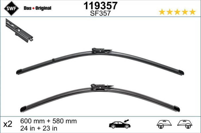 Set lamela stergator SWF Wiper FB OE LHD 600/580 mm [1]
