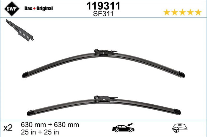 Set lamela stergator SWF Wiper FB OE LHD 630/630 mm [1]