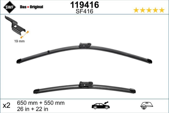 Set lamela stergator SWF Wiper FB OE LHD 650/550 mm [1]