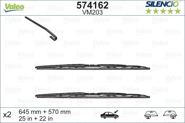 Set lamela stergator Valeo Silencio 645/570 mm [1]