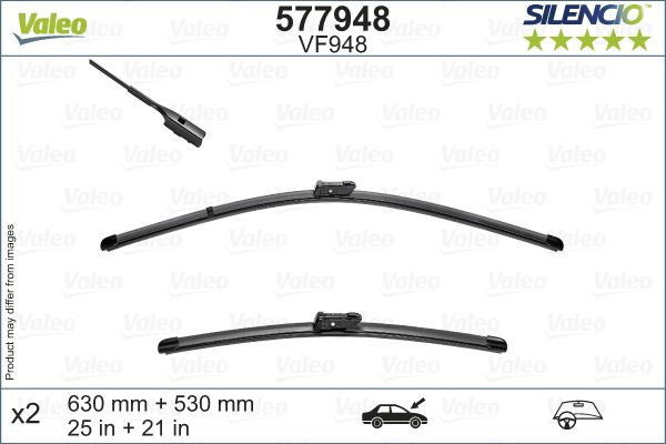 Set lamela stergator Valeo Silencio FlatBlade OE 630/530 mm [1]