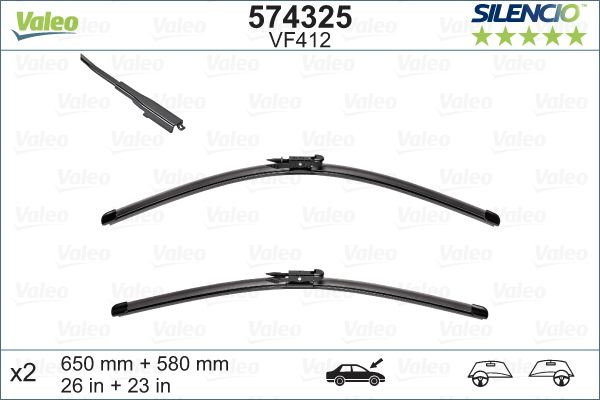 Set lamela stergator Valeo Silencio FlatBlade OE 650/580 mm [1]