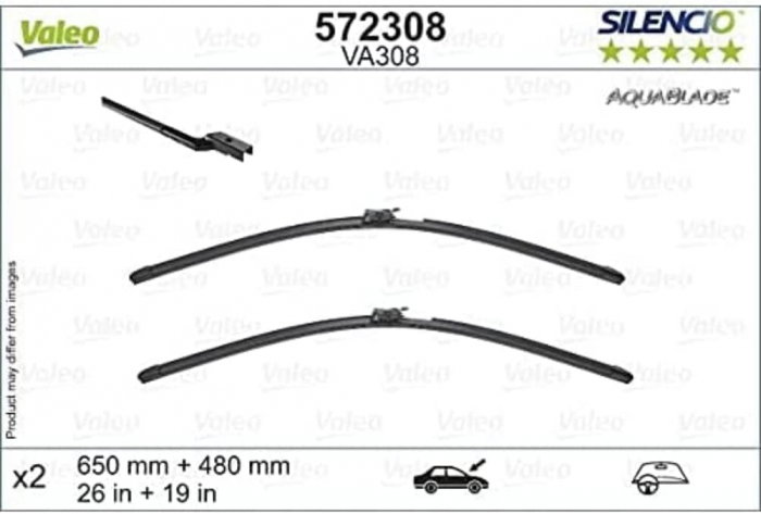 Set stergatoare Valeo Silencio Aquablade 650/480mm VA308 pentru Volvo XC60 II [2]