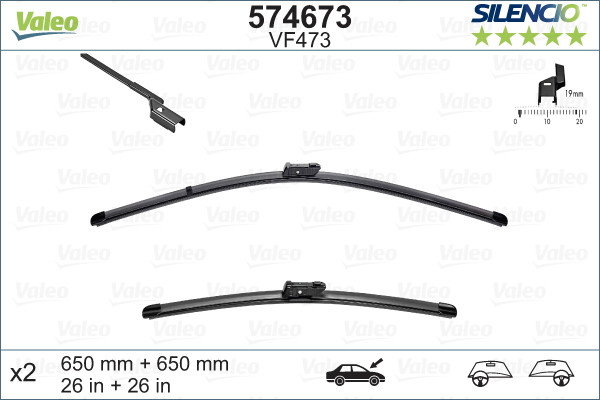 Set stergator Valeo Silencio Flat [1]