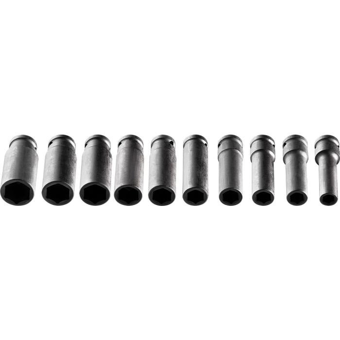 Set tubulare impact 1/2" lungi, 10 buc (10, 12, 13, 14, 15, 17, 19, 21, 22, 24mm) CR-MO [2]