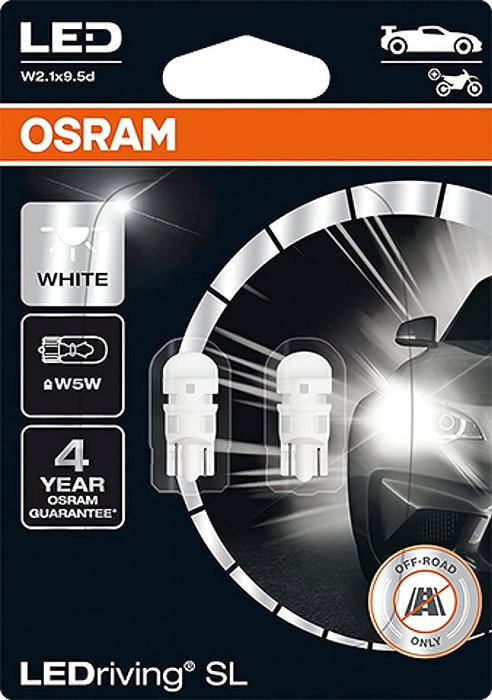 Set 2 becuri auxiliare LED W5W 12V Osram White Blister 6000K [1]