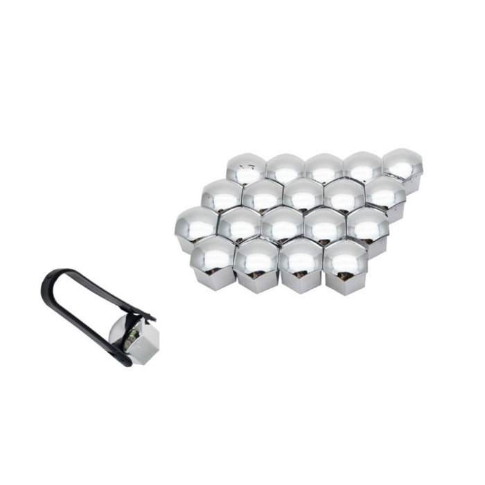 Set x 20 capace prezoane 21 mm + cleste montare, crom [1]