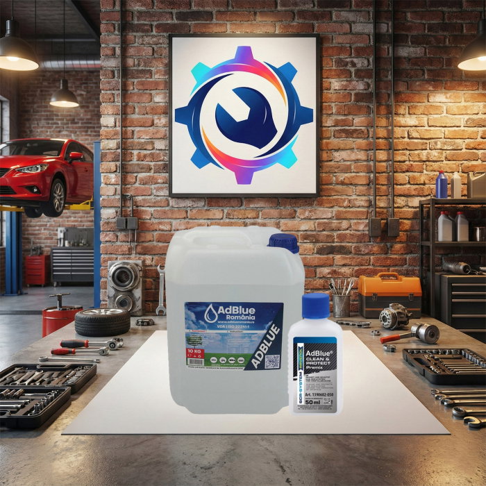 Pachet Complet Sistem SCR: AdBlue 10L cu Pâlnie + Aditiv Anti-Cristalizare (Clean & Protect) [1]