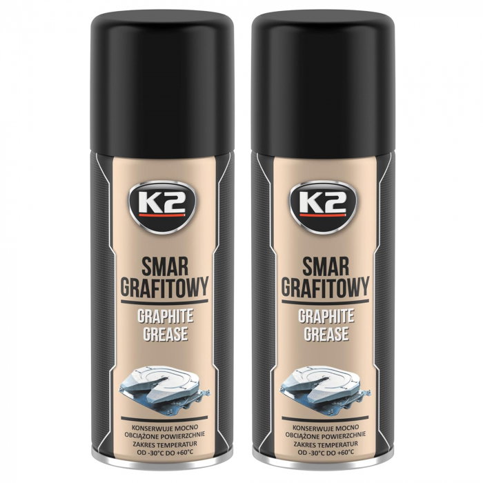 Pachet 2 x Spray K2 vaselina grafitata 400 ml [1]