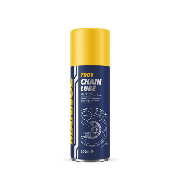 Lubrifiant Lanț Motocicletă MANNOL Chain Lube 200 ml - Sintetic Alb, Anti-Uzura, O/X/W-Ring [1]