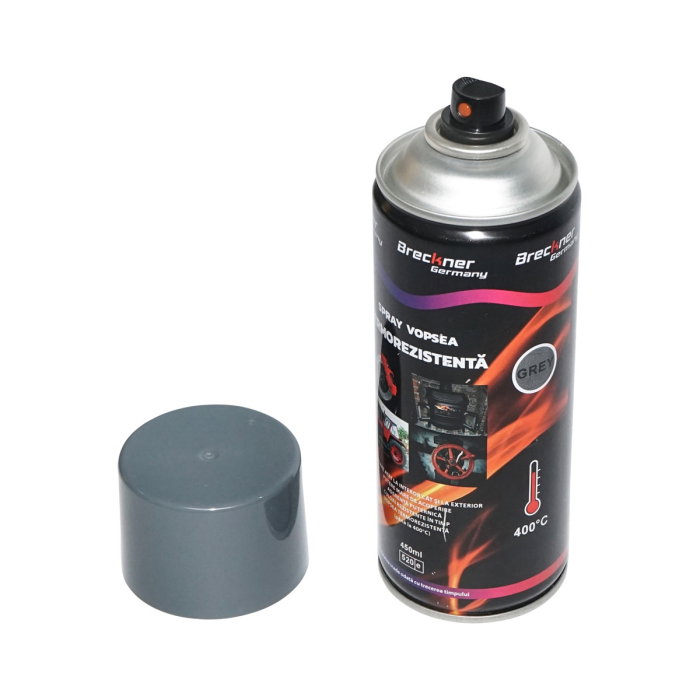 Spray vopsea acrilic termorezistent la 400 grade gri 450ml Breckner Germany [2]