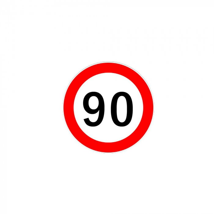 Sticker autocolant (12 cm) limitare viteza 90 km/h [1]