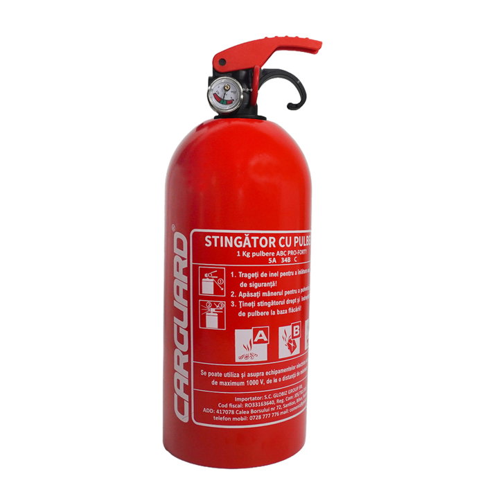 Stingător cu Pulbere 1KG ABC - Cu Manometru, Omologat IGSU (Conform Cerințelor RAR) [1]