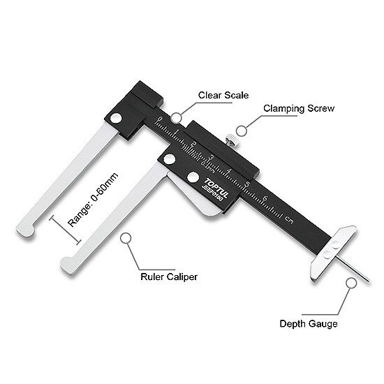 Subler pentru discuri de frana si adancime cauciucuri 0-60 MM [2]