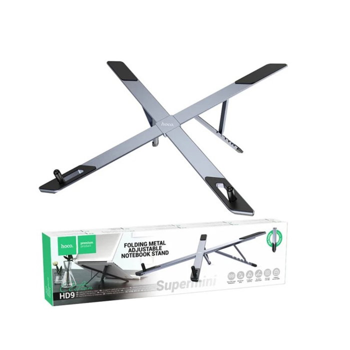 Suport Birou Pliabil pentru Laptop și Tabletă Hoco HD9, Metalic, Gri [1]