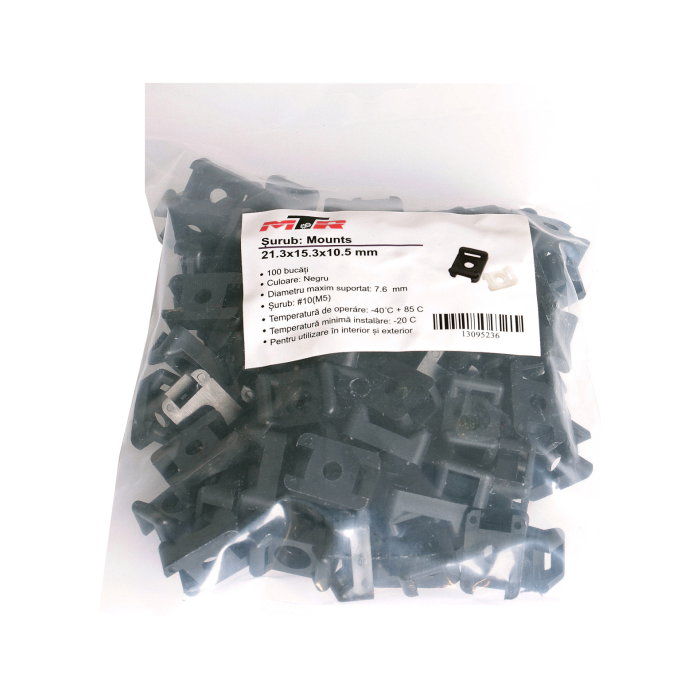 Suport montare surub negru 21.3x15.3x10.5mm 100 buc [1]