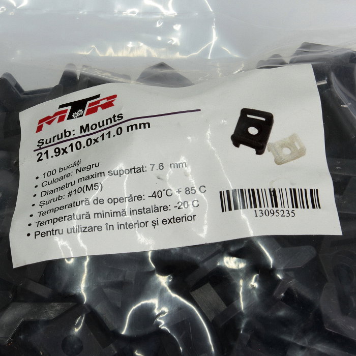 Suport montare surub negru 21.9x10.0x11.0mm 100 buc [1]