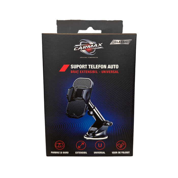 Suport telefon mobil cu brat extensibil Carmax 360°, 55-95 mm [2]