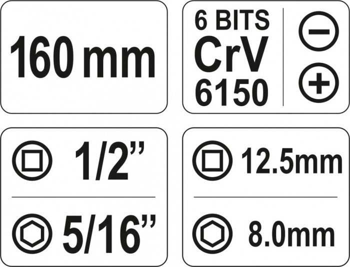Surubelnita de impact YATO metalica 7 piese [2]