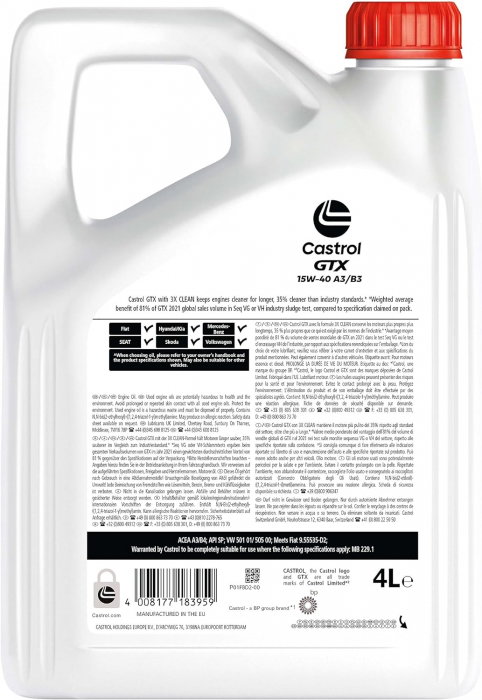 Ulei Castrol GTX A3/B3 15W40 4 litri [2]